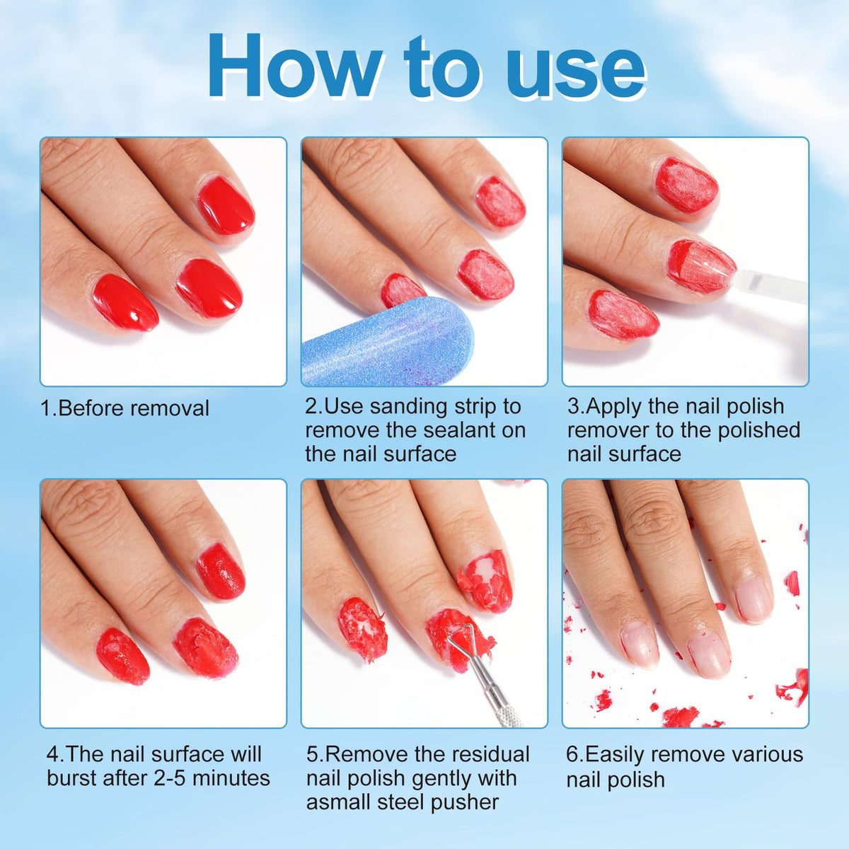NIFEISHI Gel Nail Polish Remover 15ml with paper towel