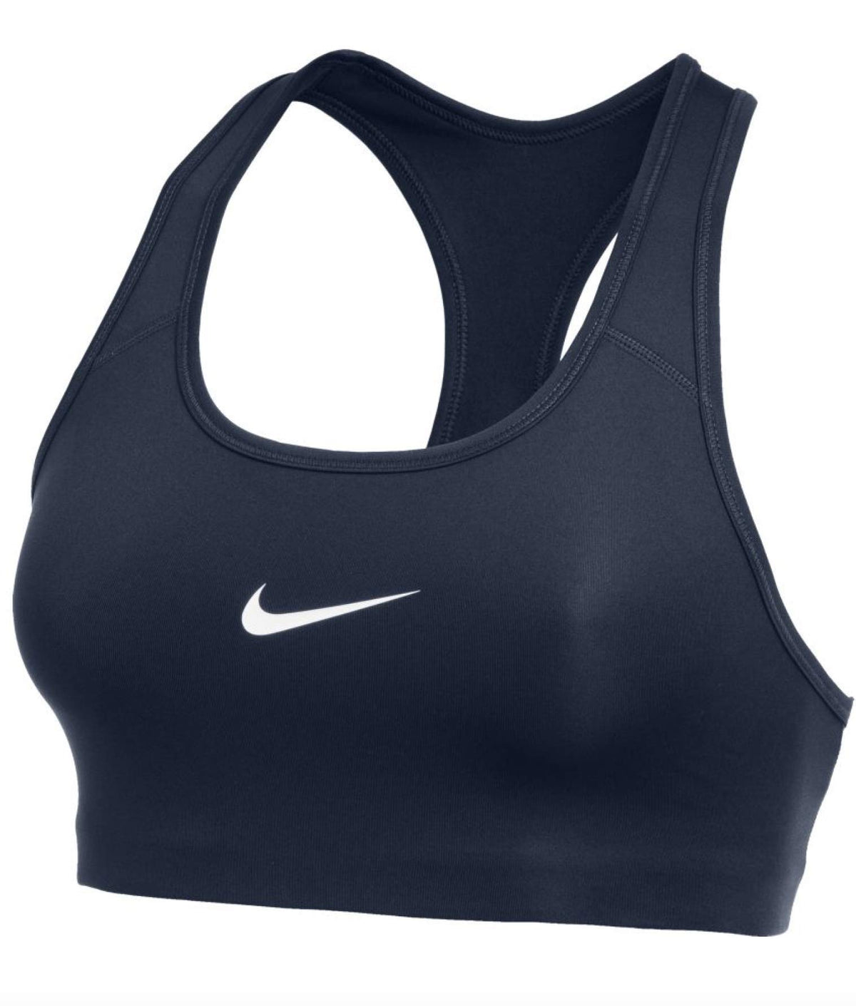 Nike PRO Classic Swoosh Bra in navy, front view