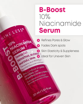 NINELESS B-support 10% Niacinamide Serum bottle close-up