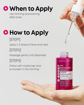 NINELESS B-support 10% Niacinamide Serum lifestyle scene