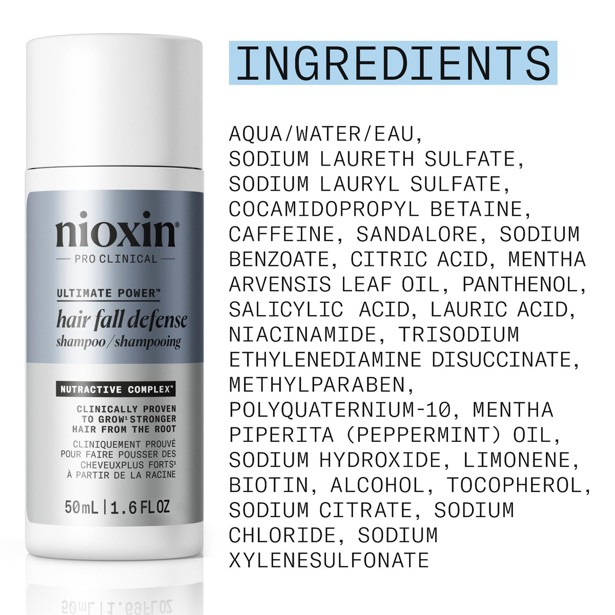 Nioxin Age Defense Shampoo 59g lifestyle scene in bathroom