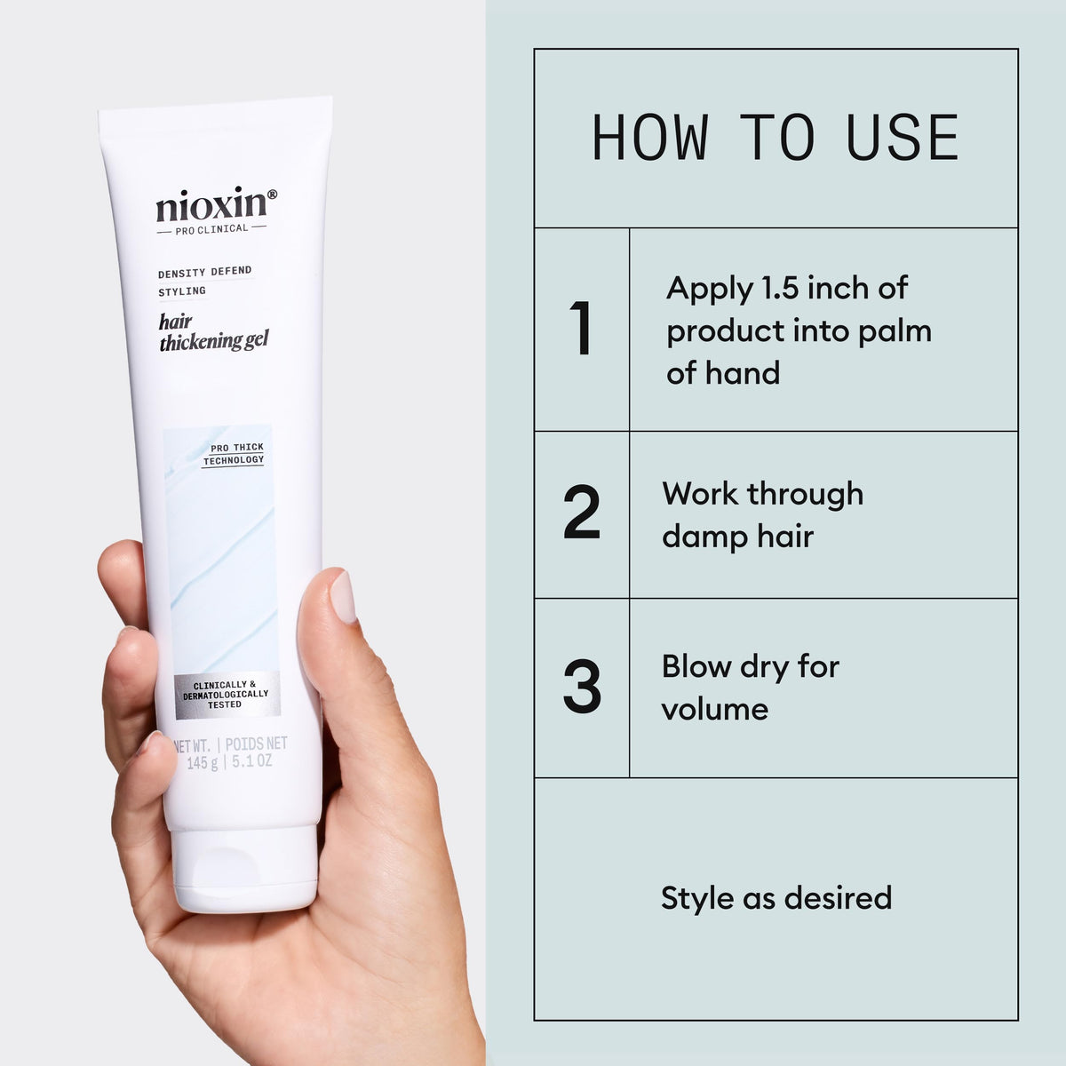NIOXIN Density Defend Gel back view with ingredients