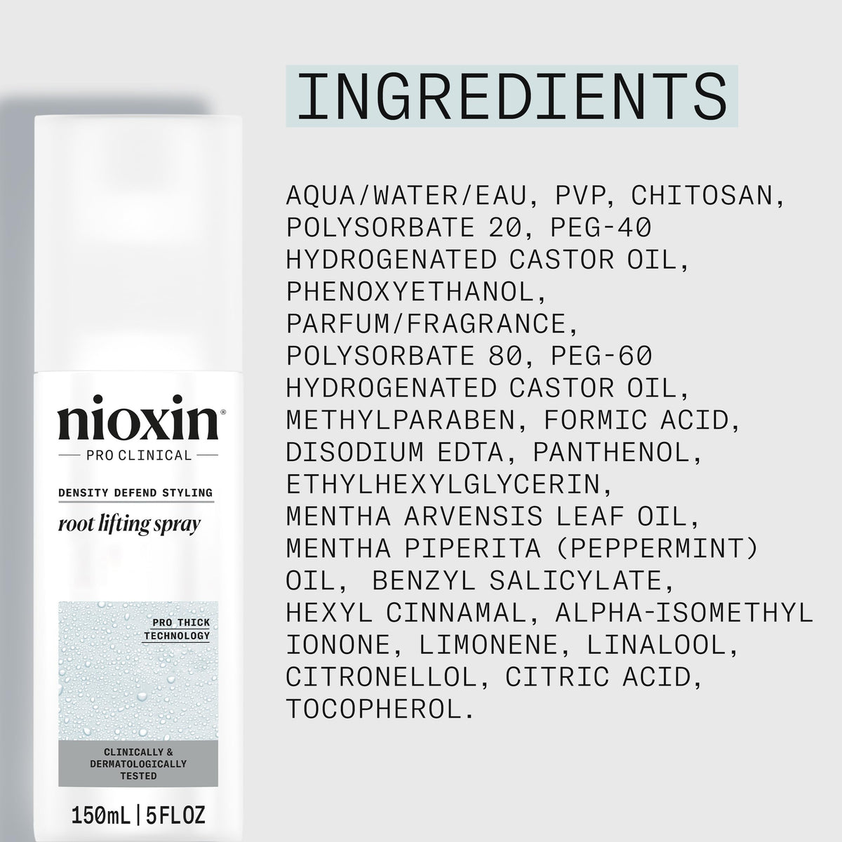 NIOXIN Density Defend Hair Thickening Spray 190g close-up of nozzle