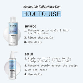 NIOXIN Hair Fall Defense Shampoo application on hair