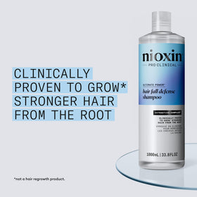 NIOXIN Hair Fall Defense Shampoo showing ingredients list