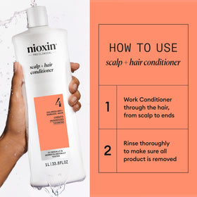 NIOXIN product information on a bathroom shelf