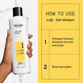 NIOXIN Scalp Care Thickening Shampoo application on hair