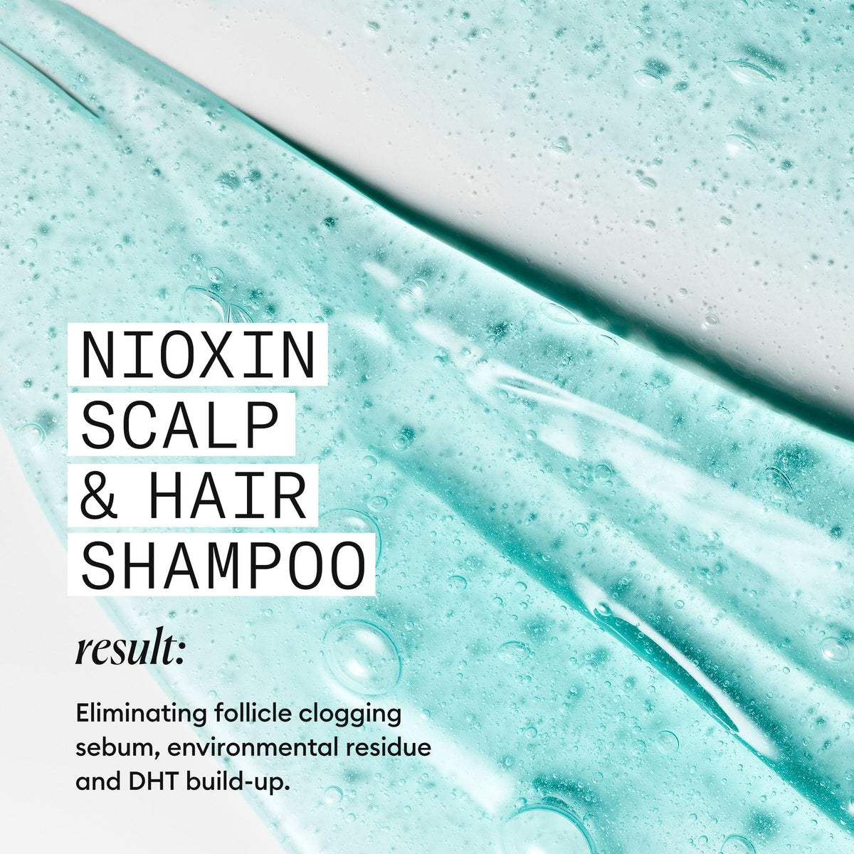NIOXIN shampoo application on wet hair