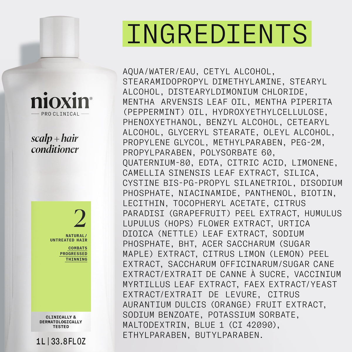 NIOXIN System 2 Conditioner back view with usage instructions