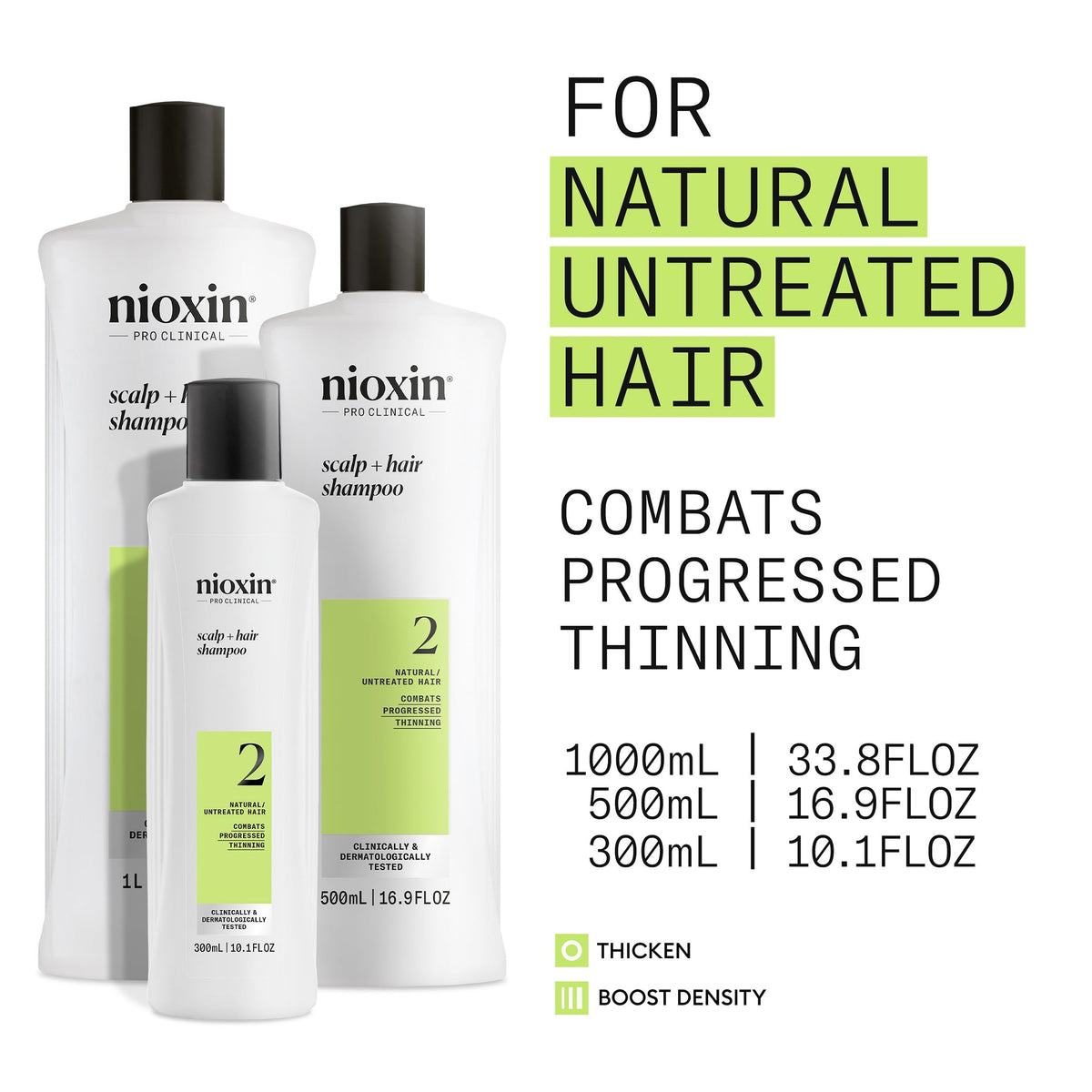 Nioxin System 2 Shampoo 349g side view