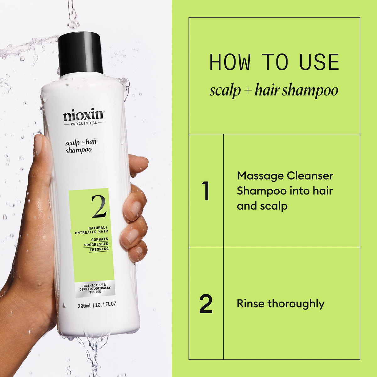 Nioxin System 2 Shampoo 349g with lathering action