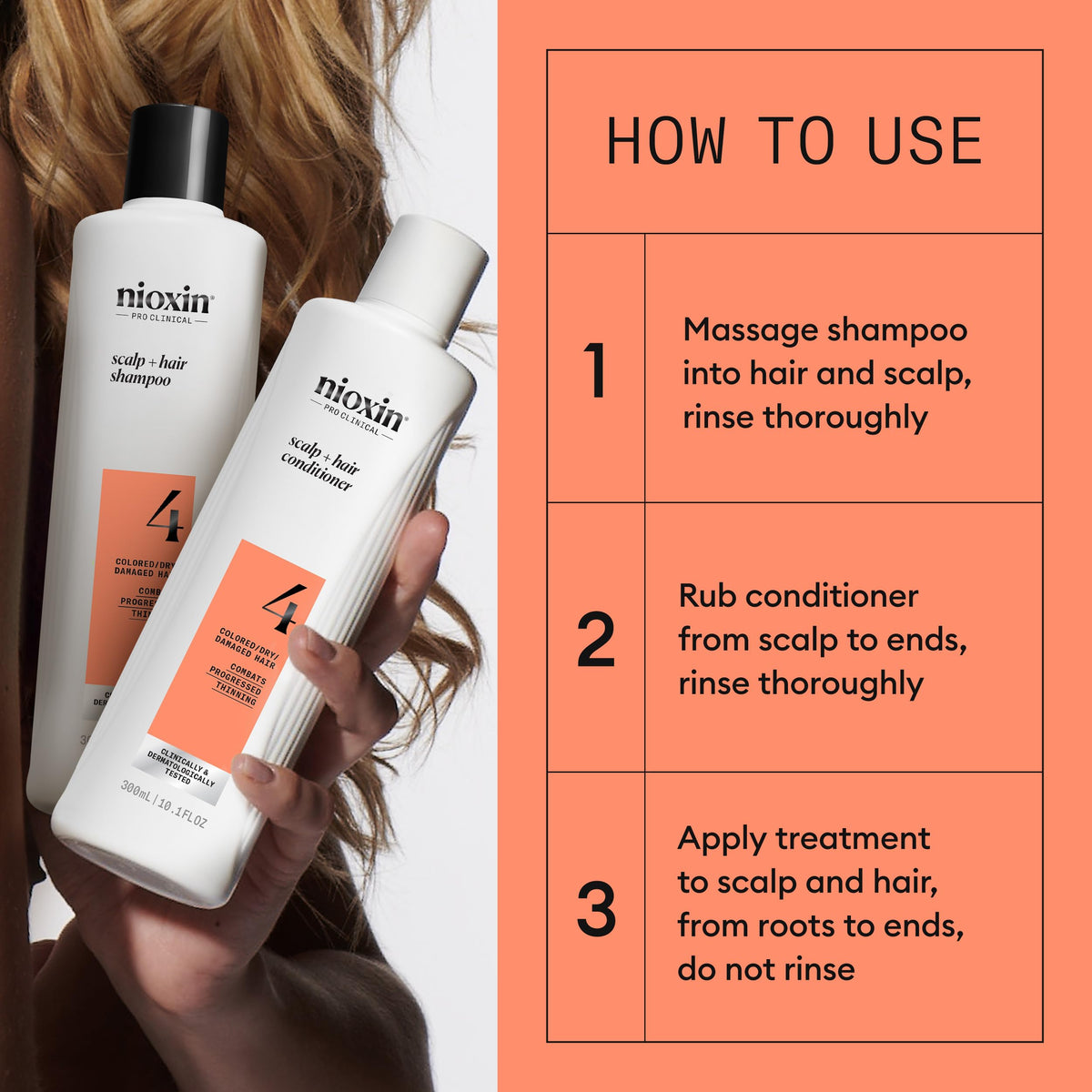 NIOXIN System 4 Hair Care Kit usage instructions