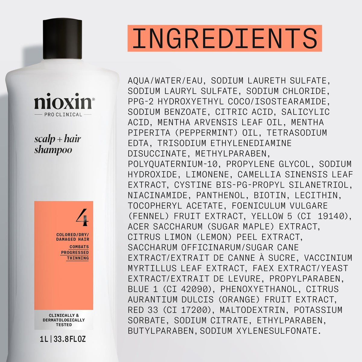 NIOXIN System 4 Thickening Shampoo in use at salon