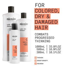 NIOXIN System 4 Thickening Shampoo lathering on hair