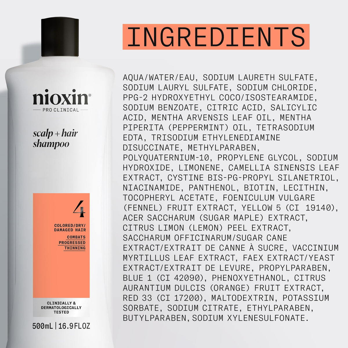 NIOXIN System 4 Thickening Shampoo packaging details