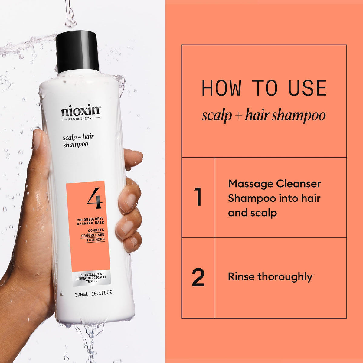Nioxin Thickening Shampoo with a measuring cup