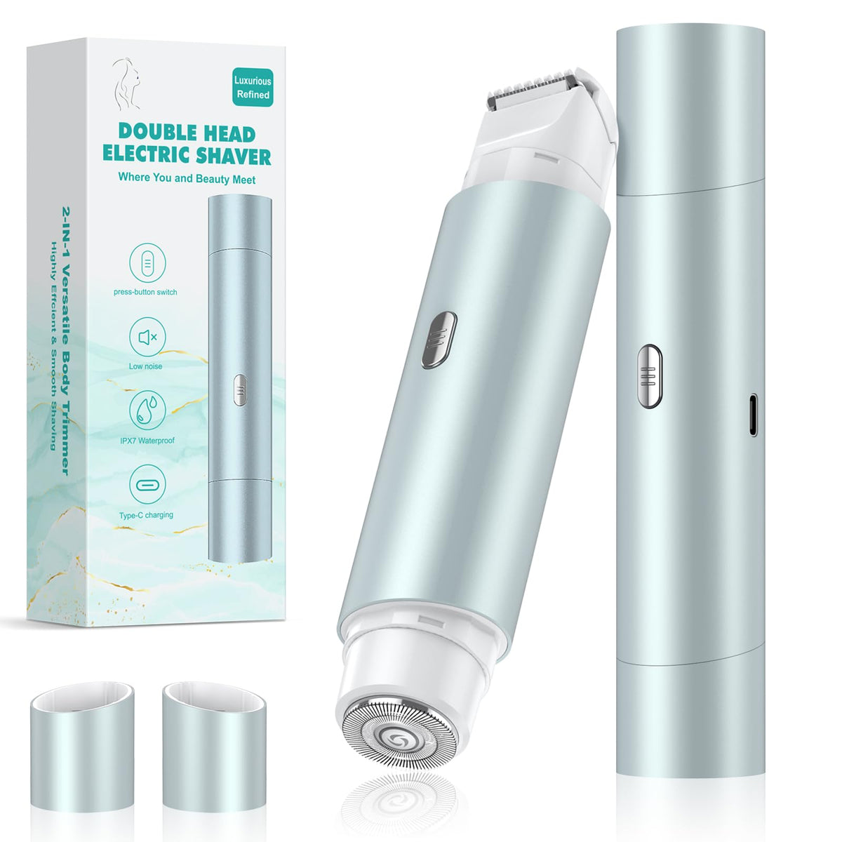 NIPOO Bikini Shaver for Women Lake Green model front view