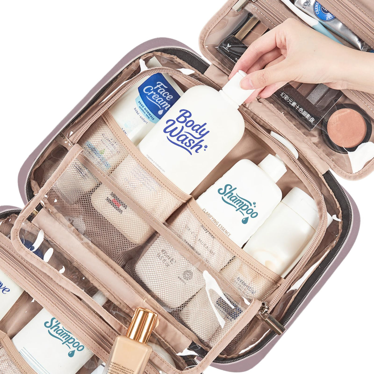 NISHEL Travel Toiletry Bag compact size for packing
