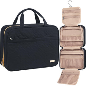 NISHEL Travel Toiletry Bag front view in black