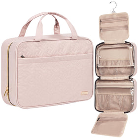 NISHEL Travel Toiletry Bag front view in pink
