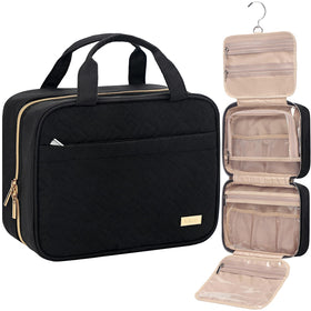 NISHEL Travel Toiletry Bag front view with compartments open