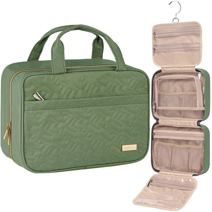 NISHEL Travel Toiletry Bag front view with compartments open