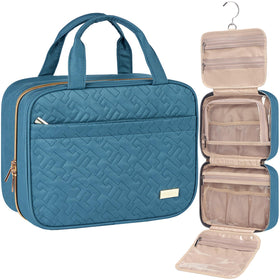 NISHEL Travel Toiletry Bag front view with compartments open
