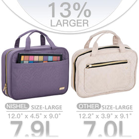 NISHEL Travel Toiletry Bag hanging from a hook