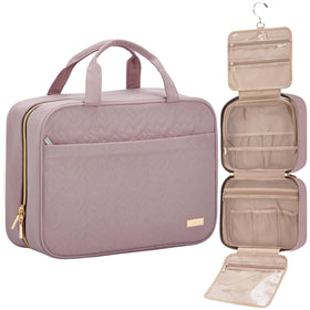 NISHEL Travel Toiletry Bag peach pink front view