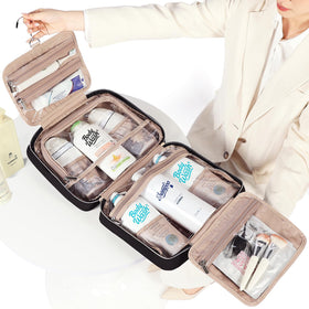 NISHEL Travel Toiletry Bag showing interior compartments