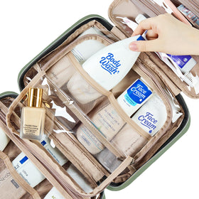 NISHEL Travel Toiletry Bag showing interior organization