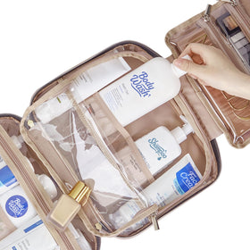 NISHEL Travel Toiletry Bag transparent window for easy access