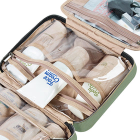 NISHEL Travel Toiletry Bag with cosmetics inside