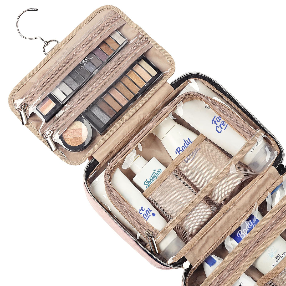 NISHEL Travel Toiletry Bag with toiletries inside