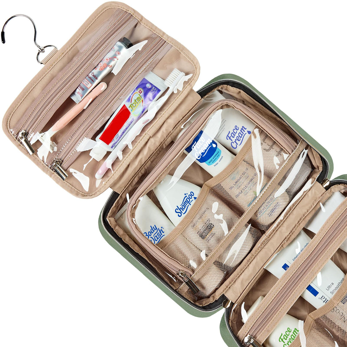 NISHEL Travel Toiletry Bag with transparent window