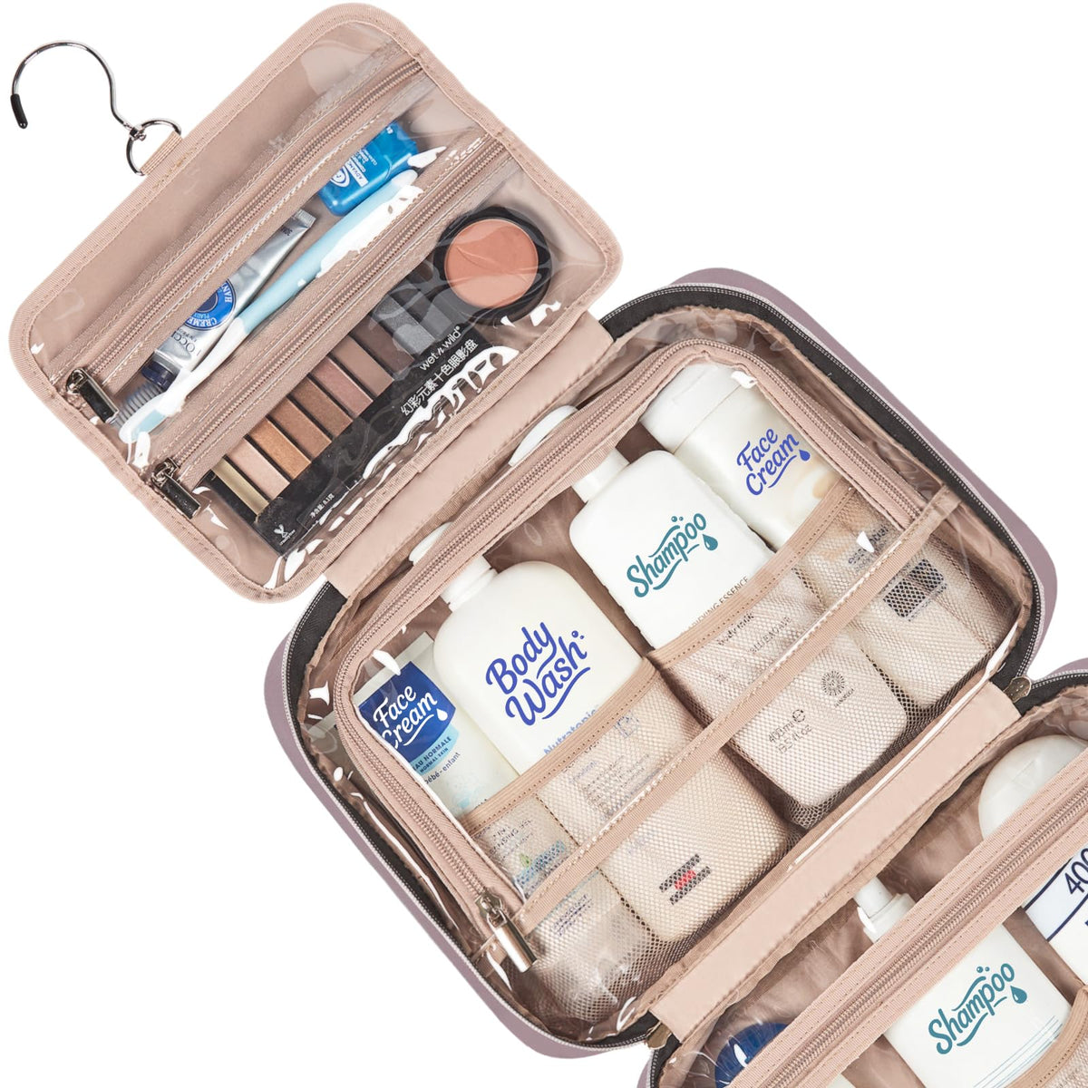 NISHEL Travel Toiletry Bag with transparent window for easy access