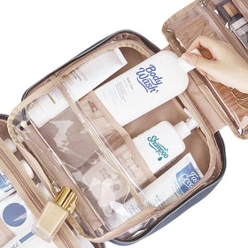 NISHEL Travel Toiletry Bag with transparent window for easy access
