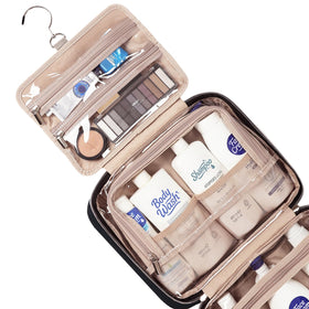NISHEL Travel Toiletry Bag zipped compartment close-up