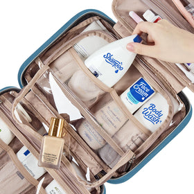 NISHEL Travel Toiletry Bag zipped up for travel