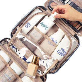 NISHEL Travel Toiletry Bag zippered compartment detail