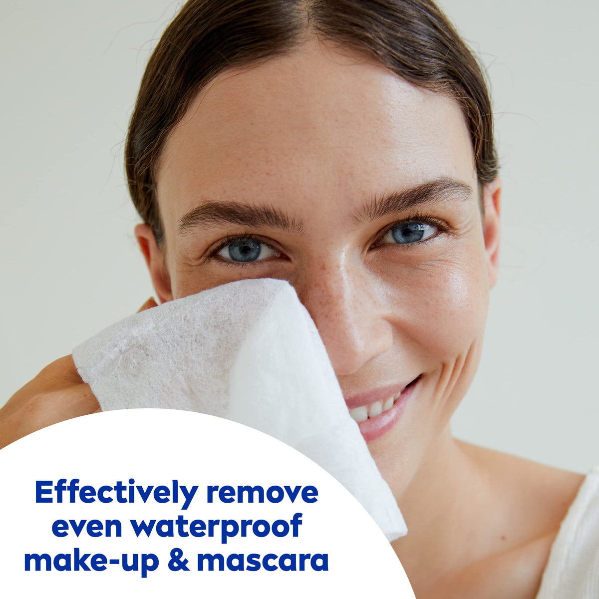 NIVEA 3in1 Caring Cleansing Wipes opened, showing a wipe