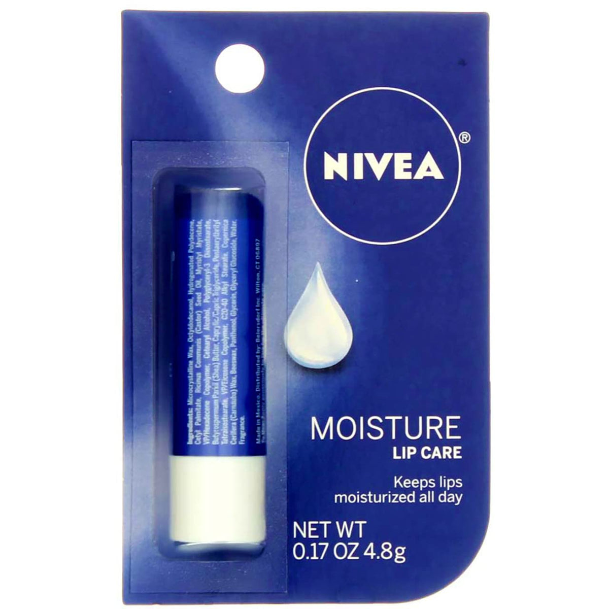 NIVEA A Kiss of Moisture Essential Lip Care close-up of tube