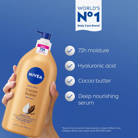 NIVEA Cocoa Butter Body Lotion texture close-up