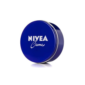 NIVEA cream metal tin with lid open showing the cream inside