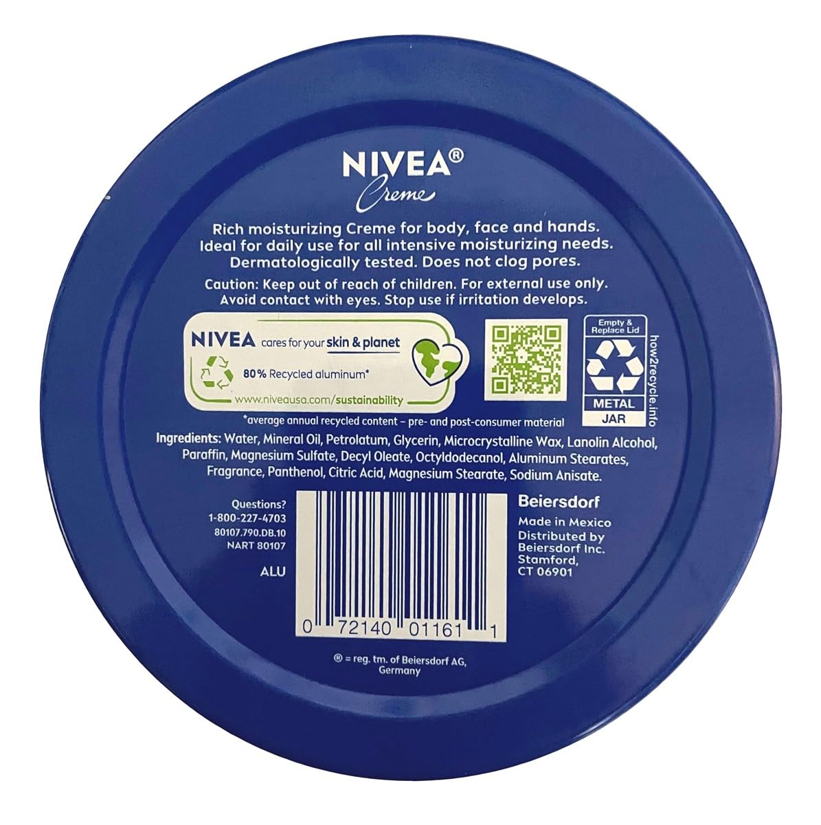 NIVEA Creme 13.5 Ounce tin side view