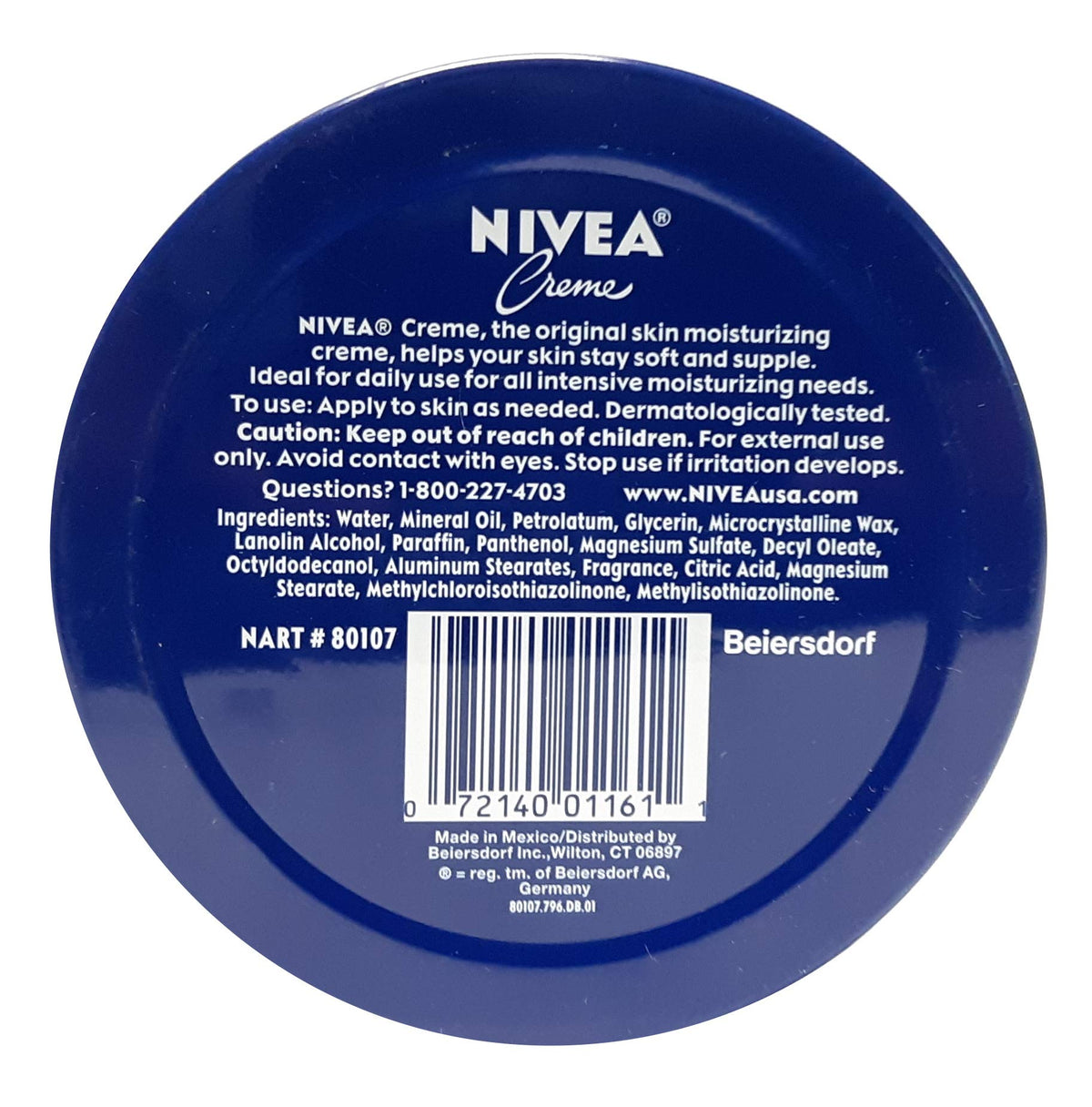 NIVEA Creme Tin 400ml top view showcasing the cream inside