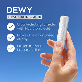 NIVEA Dewy Lip Care tube showing texture