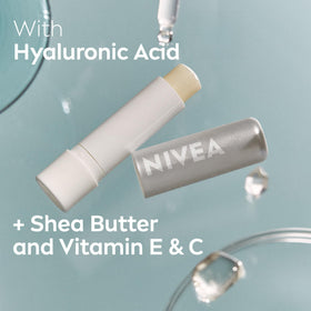 NIVEA Dewy Lip Care with Hyaluronic Acid applied on lips