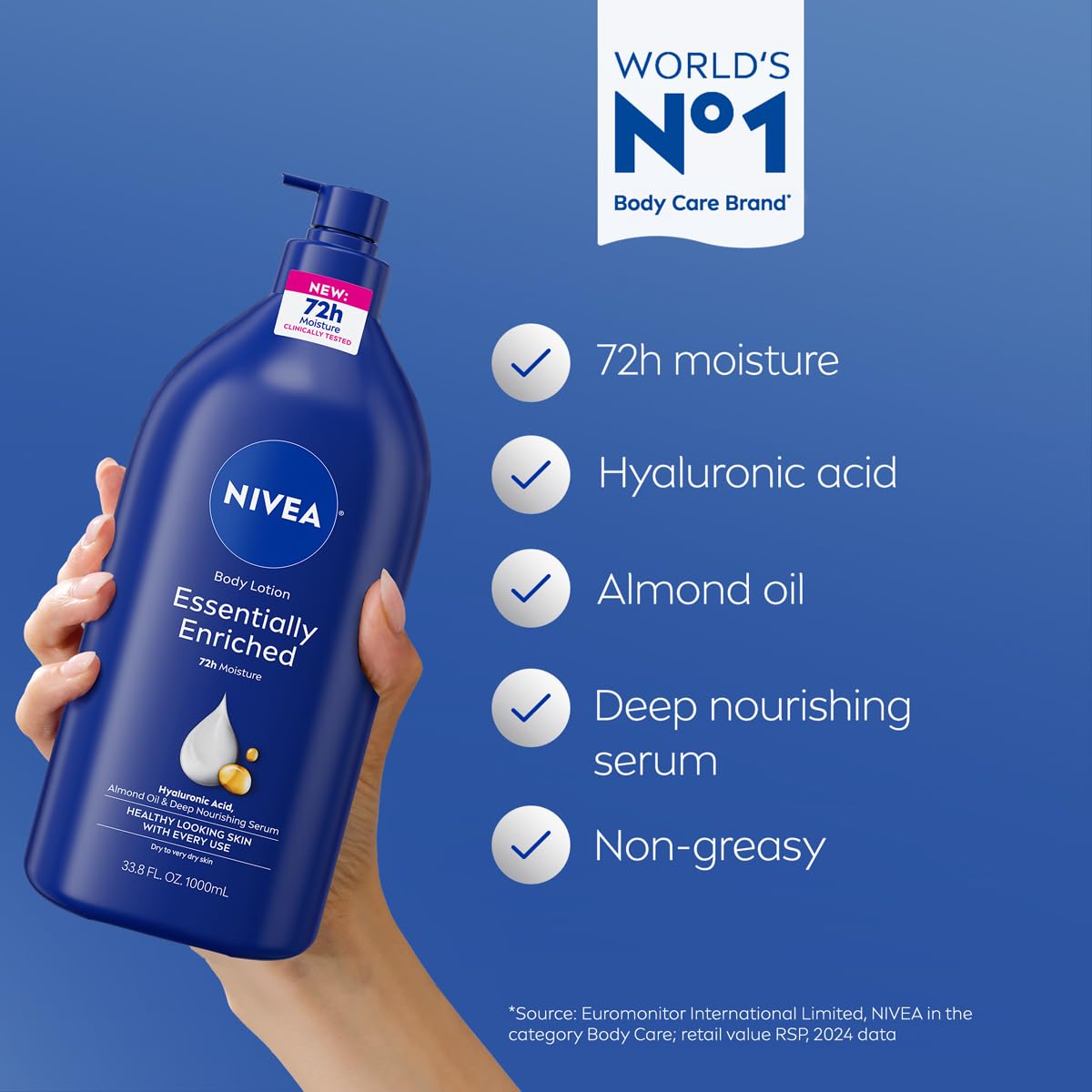 NIVEA Essentially Enriched Body Lotion bottle side view