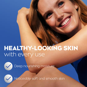 NIVEA Essentially Enriched Body Lotion with a hand applying lotion